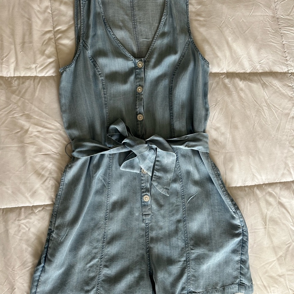 LOFT Light Blue Denim Romper